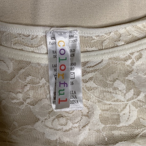 Colorful White Fitted Dress With White Floral Designs - Picture 10 of 11